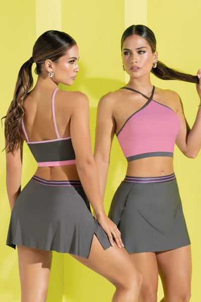 TOP X 2 HALTER Multicolor