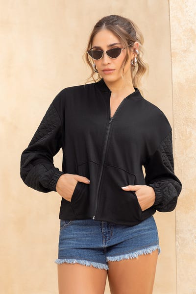 CHAQUETA MANGA LARGA Negro
