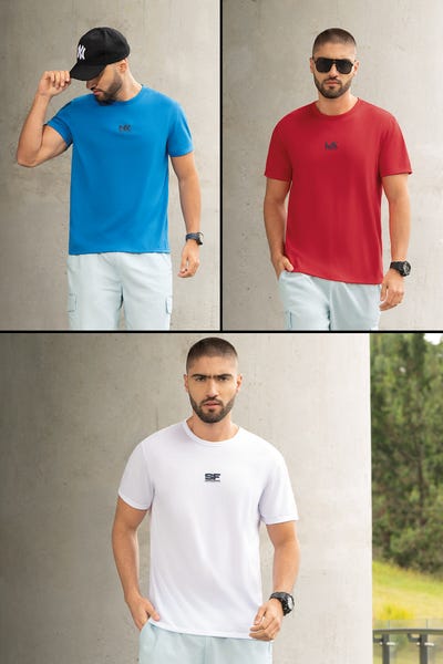 CAMISETA X 3 MANGA CORTA Multicolor