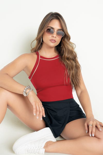 CAMISETA MANGA SISA Rojo