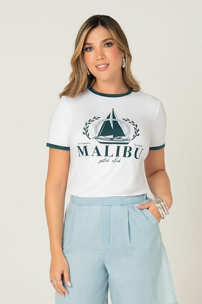 CAMISETA MANGA CORTA CUELLO REDONDO Blanco