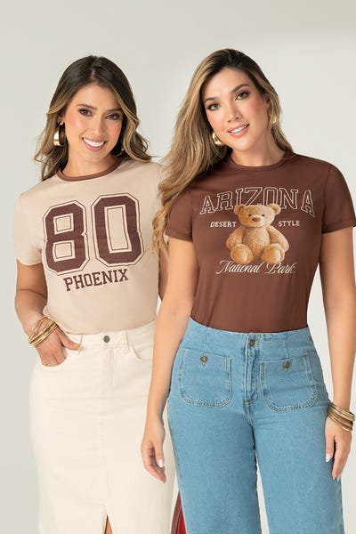 CAMISETA X 2 MANGA CORTA CUELLO REDONDO Multicolor