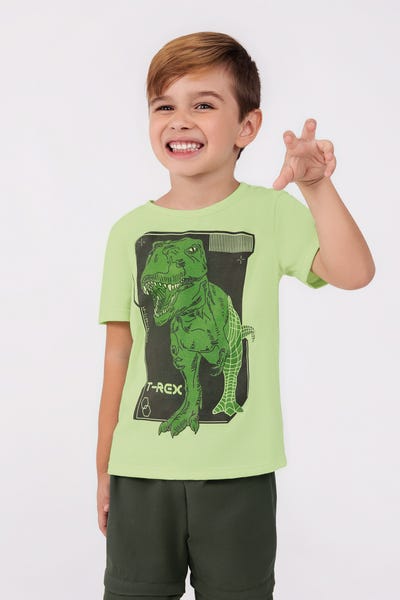 CAMISETA MANGA CORTA CUELLO REDONDO Verde