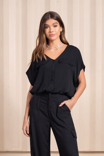 BLUSA MANGA SISA Negro
