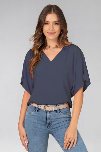 BLUSA MANGA CORTA Azul