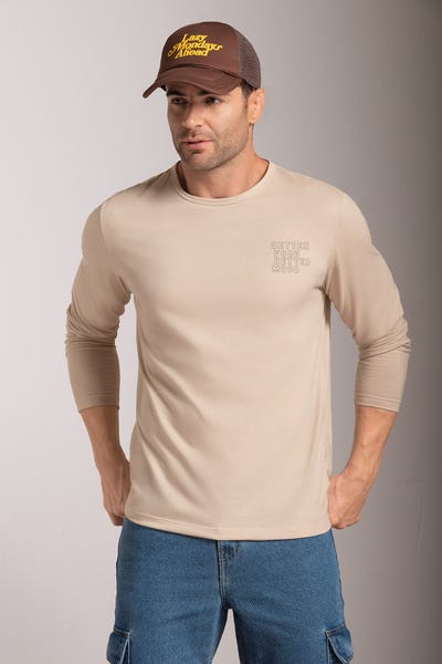 CAMISETA MANGA LARGA Marfil