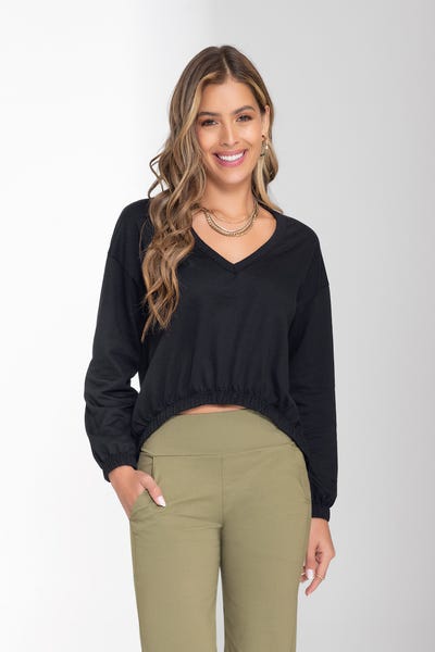 BUZO MANGA LARGA Negro