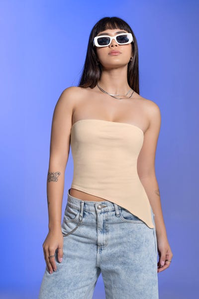 CAMISETA STRAPLESS Marfil
