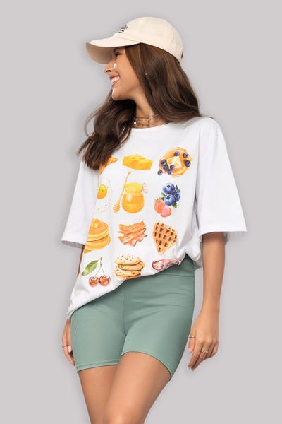 CAMISETA MANGA CORTA CUELLO REDONDO Blanco