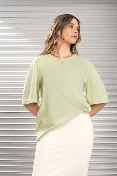 CAMISETA MANGA CORTA CUELLO REDONDO Verde